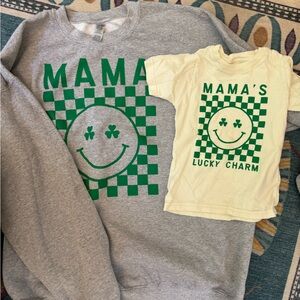 Mommy and Mini St Patrick Lucky Charm Matching checker shirts